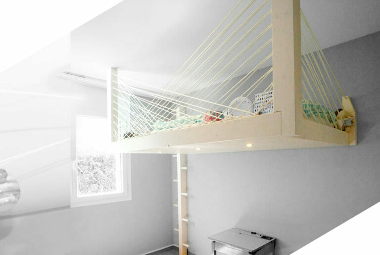 Einzelbett - mezzanines.ch - UNE MEZZANINE SUSPENDUE ADAPTÉE À VOTRE